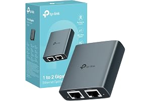 TP-Link EH210 - Switch ethernet,Adaptador Switch gigabit 1 a 2 Puertos RJ45, Splitter Duplicador,Carcasa de Aleación de Aluminio, hasta 1000 Mbps, Plug & Play, Compatible con Cat5e/6/7/8