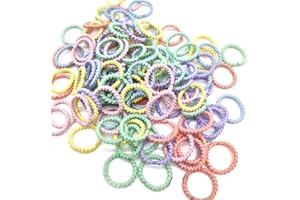 Elastici Capelli Bambina, Suiyeejan Multicolore Elastici Piccoli per Capelli, Codini per Capelli Bambina, Elastici Capelli Piccoli per Bambine Ragazze Neonati(Spirale Colorata-100 Pezzi)