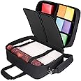 USA Gear XL Magic The Gathering MTG Deck Box Bag Travel Case - Large MTG Card Storage Bag with Padded Shoulder Strap, Customizable Interior, Weather Resistant - Fits Deck Boxes & Sleeved Cards - Black
