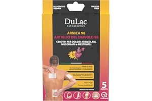 DULÀC FARMACEUTICI 1982 DuLàc 5 Cerotti Arnica 98% e Artiglio del Diavolo 98%, 24H di Sollievo per Dolori Articolari, Muscolari e Mestruali, Stiramenti, Contratture e Distorsioni, Dispositivo Medico Detraibile, Made in Italy