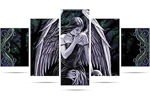 Taope Kit per Diamond Painting 5D Completo Drill, 5Pack Pittura Diamante Kit Strass, DIY Ricamo con Strass, Pittura diamante 5d fai da te per Decorare casa e pareti - Angelo