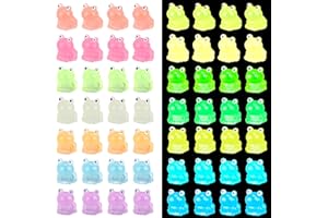 Halinuia 50 mini ranas luminosas de resina pequeñas ranas decorativas pequeñas figuras de decoración de jardín para acuario, paisaje, jardín, casa de muñecas, decoración de macetas de bricolaje