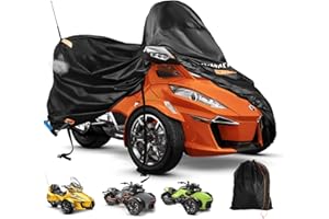 SRIMMIT Can-Am Spyder Bâche imperméable 420D Spyder Full Cover avec 3 bandes réfléchissantes pour Can-Am Spyder RT/F3 S/Limited, housse de moto à trois roues, protection extérieure