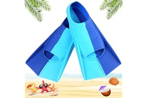 MAIBAOTEMBT Palmes de Plongée, Palmes de Natation pour Enfants, Palmes D'entraînement en Silicone, Palmes de Plongée pour Snorkeling, Palmes Courtes, comme Aide à la Natation et à la Baignade