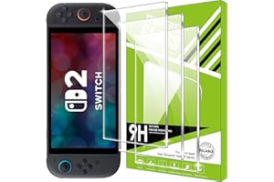 Lemxiee Cristal Templado para Nintendo Switch 2 (2025) 7.9" Protector pantalla [3 pieza] HD vidrio templado Protector pantalla para
