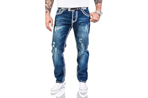 Rock Creek Herren Designer Jeans Hose Dicke Nähte Vintage Blau RC-2056