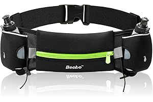 BECKO US Becko Lightweight & Durable Running Belt - Waist Pack for Men & Women - Cycling, Walking, Running, Sports (Hydration/Black-Green)