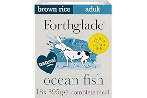 Forthglade Complete Natural Wet Dog Food - Ocean Fish & Vegetables with Brown Rice (18 x 395g) Trays - Adult Dog Food 1 Year+