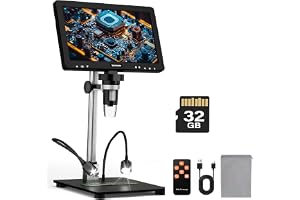 Produktabbildung: WADEO 10,1-Zoll-LCD-Digitalmikroskop 1500X inkl. 32GB Karte, Tragbares Mikroskop USB-Digitalmikroskop Lötmikro