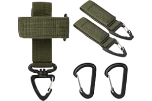 Vspek 5 Piezas De Accesorios De Correas, Juego De Clips De Equipo Táctico para Chaleco Táctico De Mochila, Soporte para Correa Guantes + 2 Soporte para Llavero +2 Llavero Táctico Clip de Cinturón