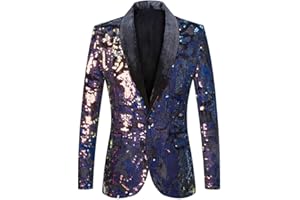 PYJTRL Uomini Moda Viola Colorato Velluto Lustrini Blazer