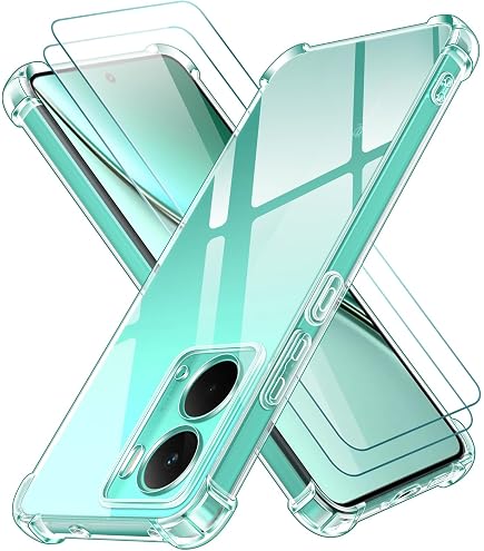 Cover IVoler Per Realme 14X 5G / C73 / C71 / P3 Lite + 2 Vetri Temperati - Custodia In TPU Nero Con Antiurto Grado Militare