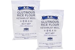 (Pack of 2) XO Glutinous Rice Flour 500g - Sweet Rice Flour for Mochi, Baking and Asian Desserts + Uplabel Creations 35ml Measuring Scoop