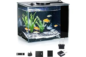 4,6 l litet akvarium, mini betta akvarium komplett set med LED-belysning och filtersystem, litet skrivbordsakvarier av akryl