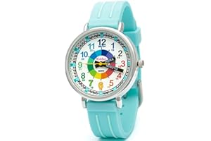 Kiddus Reloj de Aprendizaje para Niña, Reloj Educativo Infantil a Partir de 5 Años, 3ATM, Niños Analógico para Aprender la Hora, Mecanismo Japonés