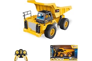 MONDO Motors Camion ribaltabile, modello in scala 1:24, pacco batterie ricaricabili incluso, movimenti controllabili dal telecomando, giocattolo per bambini 63849