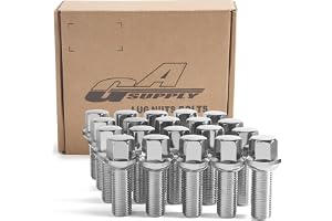 GAsuppply M14 x 1,5, 20 stycken, hjulskruvar med SW17 mm, kon 60° kulband, diameter D = 28 mm, hjulbultar för aluminiumfälgar