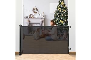 EYELEAF Barriere de Securite Enfant 180x86CM Barriere de Securite Retractable Barriere de Securite avec système de Blocage de Fermeture/Ouverture Barriere Chien pour Escaliers, Intérieurs et Extérieurs