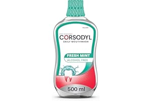 Corsodyl Mouthwash Daily Gum Care, Fluoride Mouthwash, Alcohol Free, Fresh Mint, 500ml
