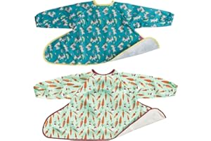 Tidy Tot Baberos para la diversificación alimentaria. Babero básico de manga larga. El babero impermeable se adhiere a la bandeja de manga larga.