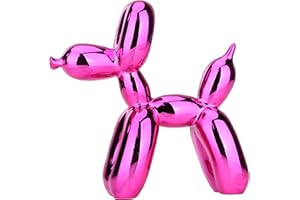 XIAOMAGG Cane Palloncino Scultura Moderna Decorazione Casa Figurina Soggiorno Ufficio Animale Arte Decora Da Tavolo In Resina (10cm, Viola)