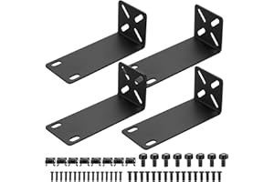 LIYIJIKEJI Rack Mount Kit, verstellbare 14-30mm Rack Halterung, 19 Zoll Switch Halterung Rack Ohren kompatibel mit Netgear TRENDnet Cisco D-Link HP, Befestigung von 10,6 Zoll Breiten bis 19 Zoll Geräten(108mm)