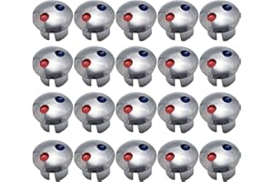 JIZIAN 20 Pcs Water Temperature Indicators, Faucet Replacement Part, Hot Cold Water Markers, Faucet Handle Index Buttons Faucets Replacement Part, Hot and Cold Signs Button Hot Cold Water Label for Kitchen