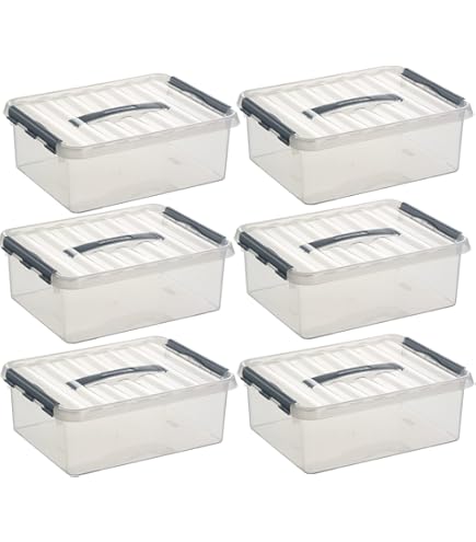Lot De 4 Boîtes De Rangement 52L - 50x40x38 Cm - Avec Couvercle Transparent Et Clips - Pour Vêtements, Jouets, Bricolage