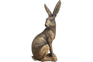 ANIMAL CRACKERS Reflections Large Bronze Alert Sitting Hare Figure Ornament Wildlife Figure