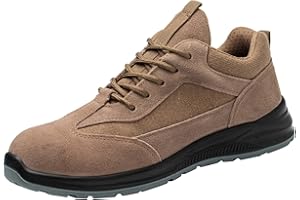vejtmcc Zapatos de seguridad para hombre, zapatos de trabajo de malla, zapatos de protección ligeros, transpirables y ligeros, cómodos cojines de aire, zapatos de protección laboral, ropa de trabajo