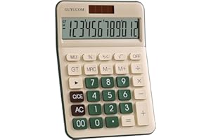GUYUCOM Calculator, 12-Digit Calcutors, Sensitive Button, the Calulators Desktop with Dual Power