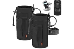 Desing Wish 2 Piezas Portabidon Bicicleta Sin Tornillos Porta Bidones para Bici MTB Portabotellas Bicicleta Soporte Botella Bicicleta con Bolsillo de Malla para Accesorios Bicicleta Montaña Patinete