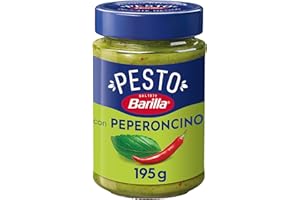 ‎BARILLA Barilla Pesto Basilico e Peperoncino 1x195g | Glutenfreie Italienische Pasta-Sauce mit Basilikum und Chilischoten, Nudel-Soße, grünes Pesto