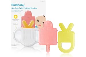 Frida Baby Not-Too-Cold-to-Hold BPA-Free Silicone Teether for Babies | Teething Relief for 0-18 Months, Not-Too-Cold-to-Hold Baby Teether Design, BPA-Free