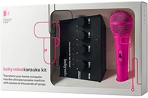 Lucky Voice Bluetooth (New 2022 Version) Karaoke Machine & Microphone for Adults & Kids - Pink - 10,000 Songs Free Access - Portable Karaoke Machine: Connect to Phone, Tablet, Laptop