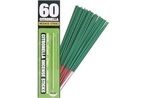 HERBTALE Citronella Incense Sticks 60 Pieces per Box - Citronella Sticks for Camping, Patio, Hiking,Outdoor, etc