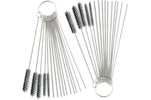 lyfLux Kit di Strumenti di Pulizia in Carbonio per Rimuovere Lo Sporco dai Carburator, 20 Sghi per la Pulizia + 10 Spazzole per Tubi in Nylon, per Motociclette ATV Saldatore per Ciclomotori