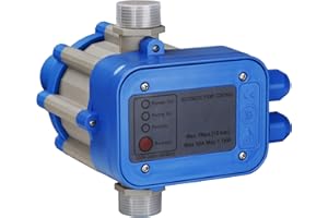 Jopassy 1100 W 4800 l/h Control de la bomba, interruptor de presión para agua, 10 bar, IP65, regulador de presión para agua doméstica, bomba de pozo (1,5 bar)