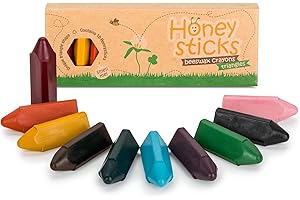 Honeysticks Pastelli a Cera d'Api - Pastelli Triangolari per Bambini Presa Facile - Per Mobilità Mani di Bebè e Bambini - Pastelli Atossici Realizzati a Mano in Nuova Zelanda - Set da 10