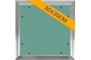 Sorlpv Revisionsklappe 30x30cm, Wartungsöffnung GK-Einlage Gipskarton 10mm, Alu-Rahmen Revisionstür Revision Wartungstür, Wartungsklappe Unsichtbar für Feuchtraumgeeignet, Trockenbau
