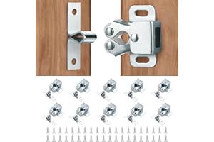 VEFTSVY 10 Piezas Cierres de Puerta de Armario de Doble Rodillo, Pestillos para Puertas, Pestillos para Armarios Cierre Puerta Armario, Pestillos para Muebles de Doble Rodillo-para Puerta de Armario