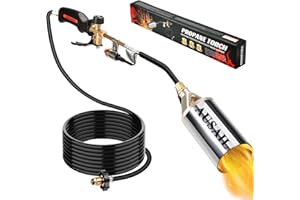 AUSAIL Propane Torch Weed Burner,Blow Torch,Heavy Duty,High Heat Output,Flamethrower with Turbo Trigger Push Button Igniter and 10 FT Hose for Roof Asphalt,Ice Snow,Road Marking,Charcoal
