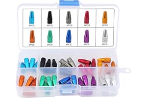 TsunNee Tapones de Válvula de Neumático Francés, Tapones de Válvula de Bicicleta Cubiertas de Válvulas, 10 Colores, 40 Piezas