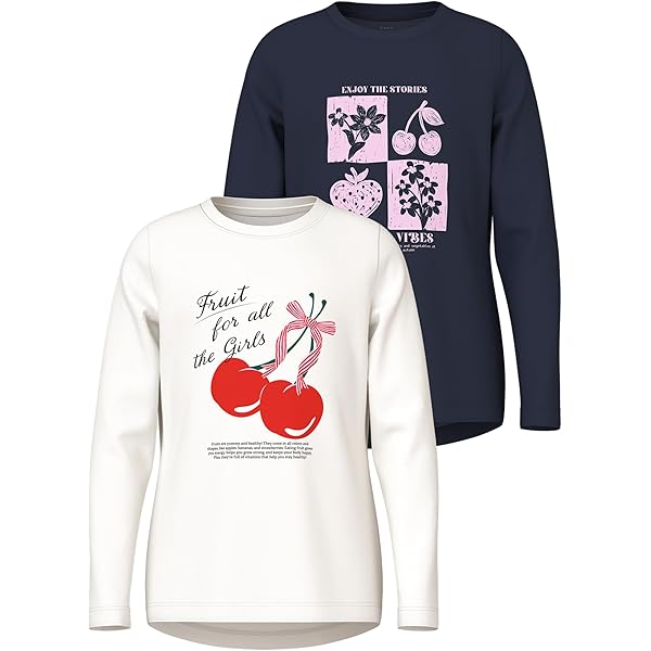 NAME IT Mädchen 3er Pack Langarm-Tops - Weich & Bequem