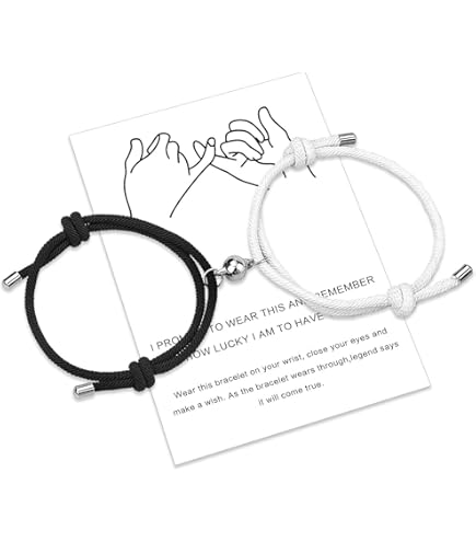 Bracciali Dell'amicizia Luminosi In Acrilico Per Coppie: Set Di 2 Braccialetti Portafortuna Con Cartolina Personalizzabile - 3