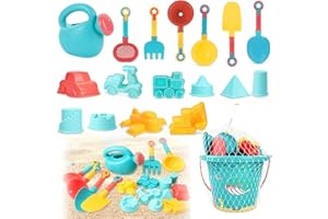 HZMJDHZM 18 Stück Strand Sandspielzeug Set, Kinder Sandkasten Spielzeug mit Eimer Weichem Kunststoff Spielzeug Strand für Kinder, Strand Outdoor Spiele für Jungen Mädchen