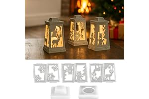 JIAHUADE 5 Stück Silikonform Weihnachten Laterne, Silikonformen Gießformen Weihnachten Kerzenhalter, Silikonform Weihnachten Laterne, weihnachten Elch Schneeflocken Schneemann laterne,DIY Weihnachtslaterne