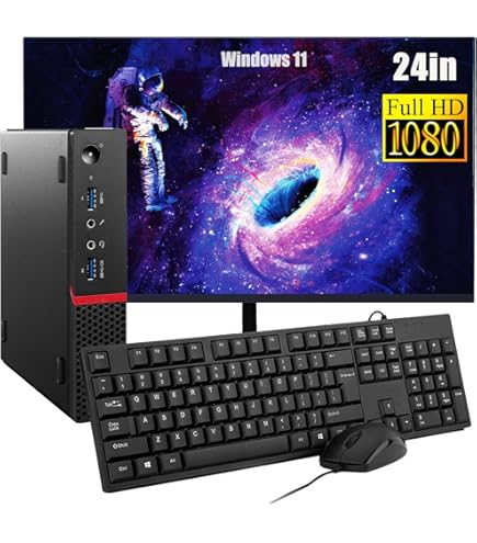 Lenovo ThinkCentre M910q Mini-desktopcomputer, PC met 24-inch