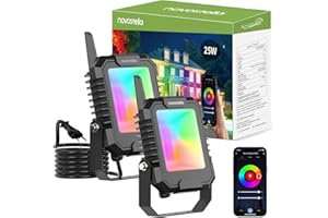 ‎NOVOSTELLA NOVOSTELLA RGB Strahler 25W LED Strahler, Smart RGB Flutlicht, IP66 Wasserdicht Außenstrahler Fluter mit 16 Mio. Farbwechsel, Flutlichtstrahler für Party Aussen Hochzeit (2 Stück)