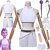 Zoe Cosplay Perücke Schwarz 40cm - Anime Demon Hunters Verkleidung Für Halloween